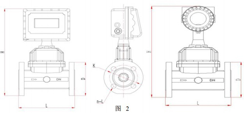 DN250氣體渦輪流量計外形圖